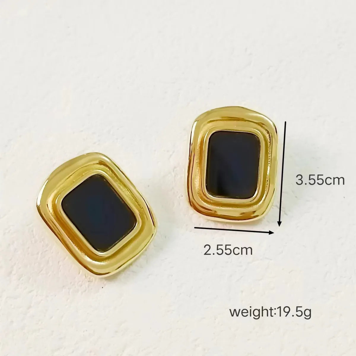 1 Pair Casual Modern Style Rectangle 304 Stainless Steel Acrylic 18K Gold Plated Ear Studs