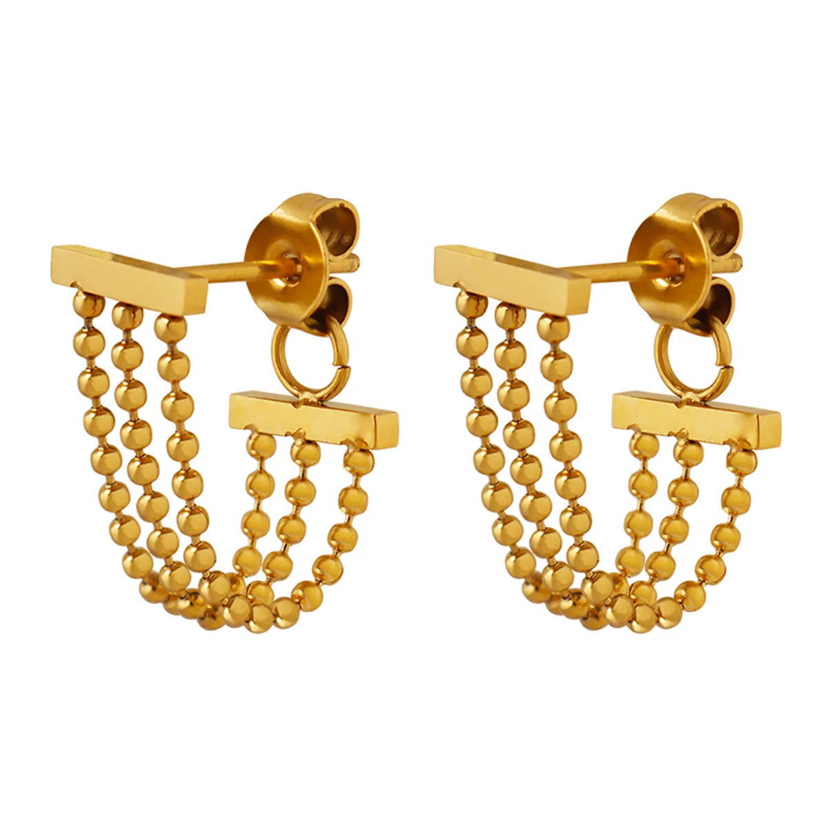 1 Pair Casual Modern Style Solid Color Titanium Steel Plating 18k Gold Plated Earrings