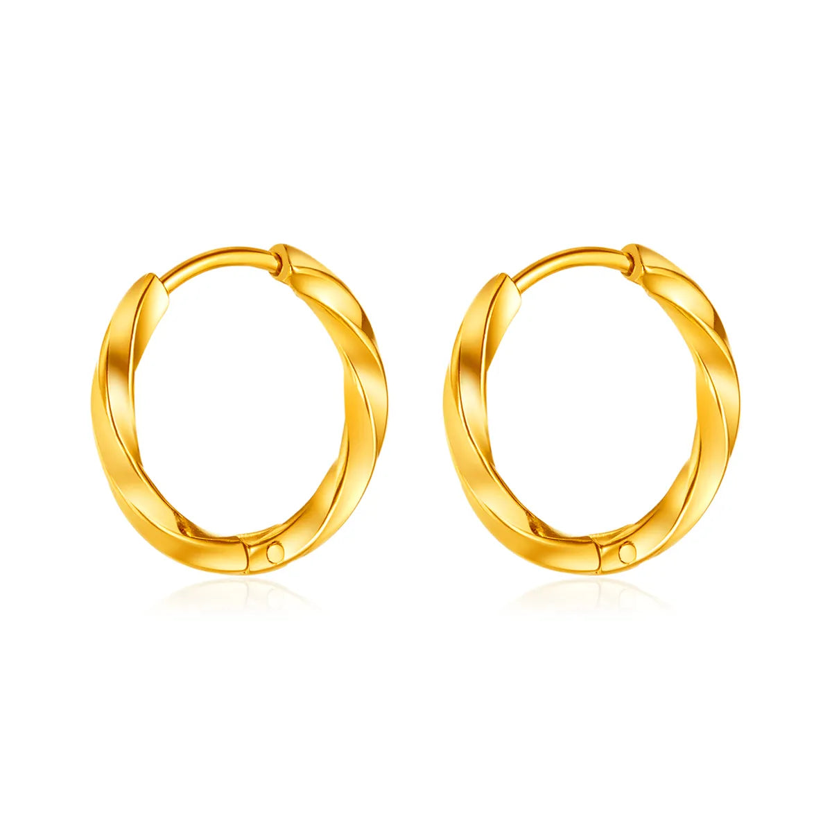 1 Pair Casual Modern Style Spiral Stripe Irregular Metal Stainless Steel Hoop Earrings