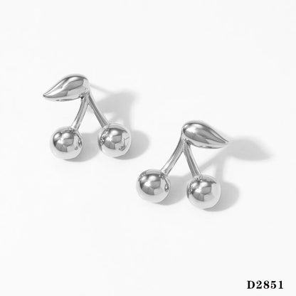 1 Pair Casual Modern Style Sweet Cherry Plating 304 Stainless Steel 16K Gold Plated White Gold Plated Gold Plated Ear Studs