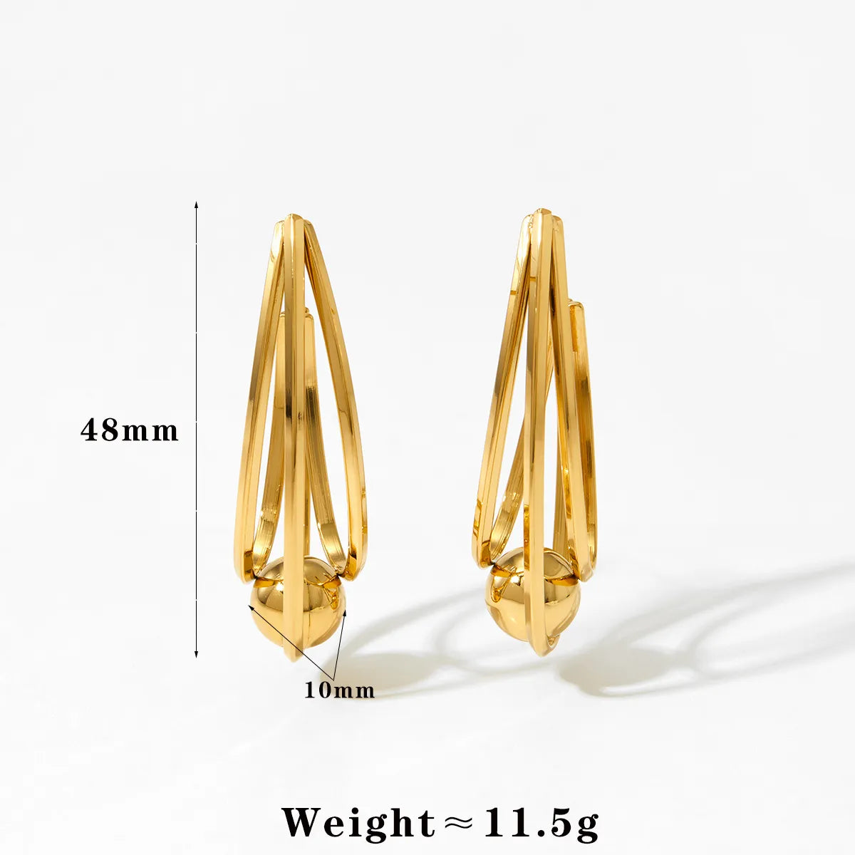 1 Pair Casual Modern Style U Shape Solid Color Plating 304 Stainless Steel 16K Gold Plated White Gold Plated Gold Plated Ear Studs