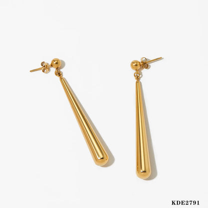 1 Pair Casual Modern Style Water Droplets 304 Stainless Steel 16K Gold Plated White Gold Plated Gold Plated Drop Earrings