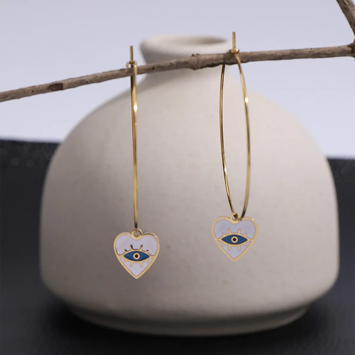 1 Pair Casual Moon Butterfly Plating Stainless Steel Gold Plated Drop Earrings