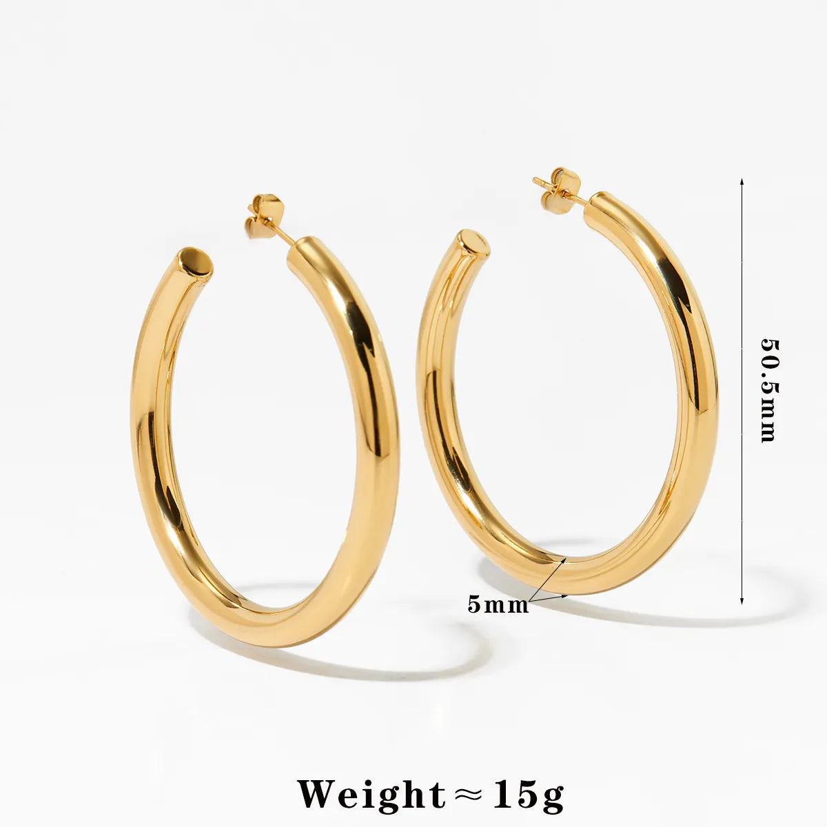 1 Pair Casual Nordic Style Exaggerated C Shape Polishing Plating 304 Stainless Steel 16K Gold Plated White Gold Plated Gold Plated Earrings