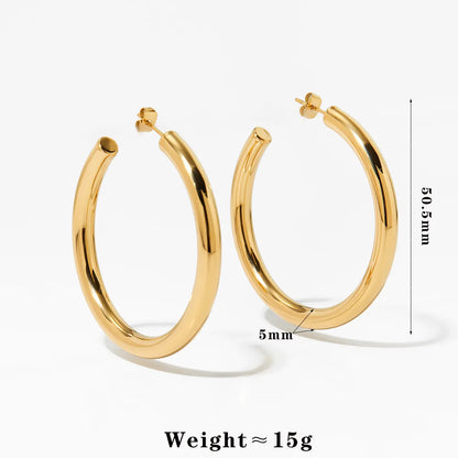 1 Pair Casual Nordic Style Exaggerated C Shape Polishing Plating 304 Stainless Steel 16K Gold Plated White Gold Plated Gold Plated Earrings