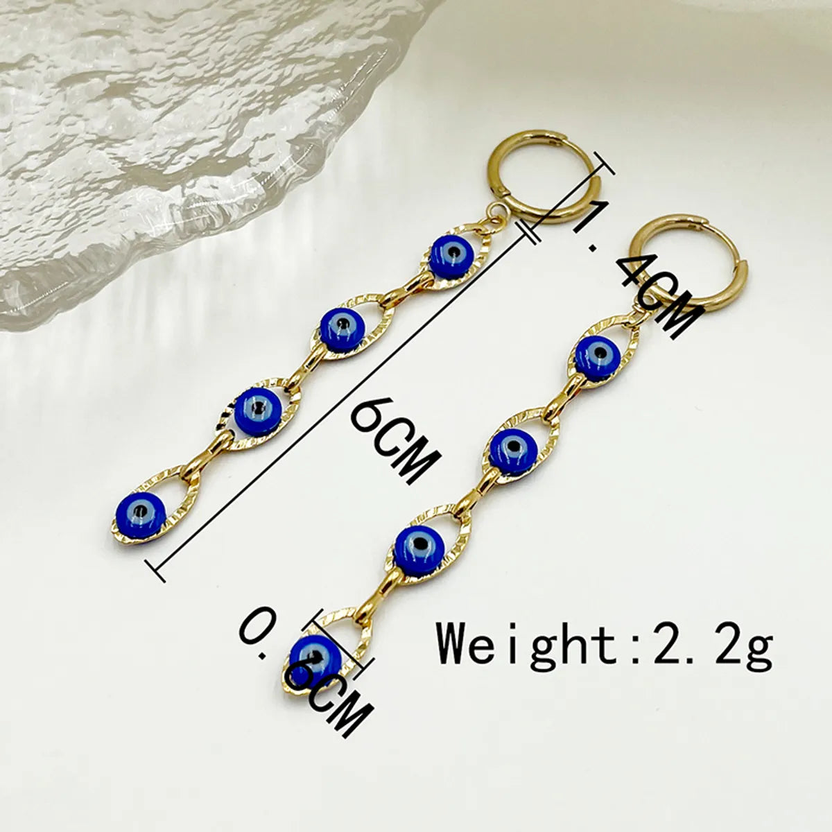 1 Pair Casual Novelty Streetwear Eye Enamel Stainless Steel Gold Plated Drop Earrings