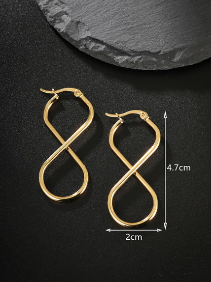 1 Pair Casual Number Plating Stainless Steel 18k Gold Plated Ear Studs