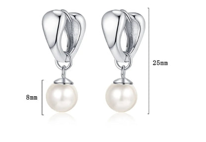 1 Pair Casual Pearl Plating Inlay Sterling Silver Shell 24k Gold Plated White Gold Plated Earrings