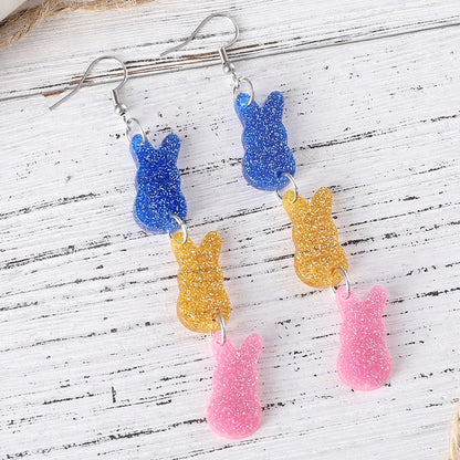 1 Pair Casual Rabbit Arylic Drop Earrings