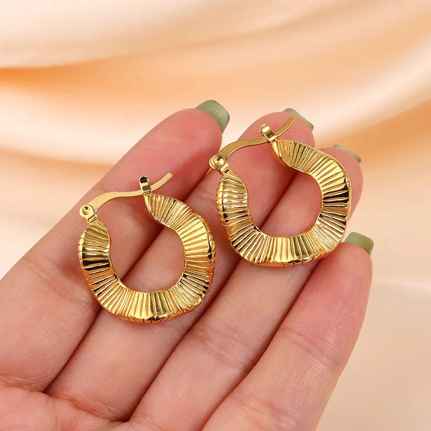 1 Pair Casual Retro Geometric Plating Stainless Steel Earrings