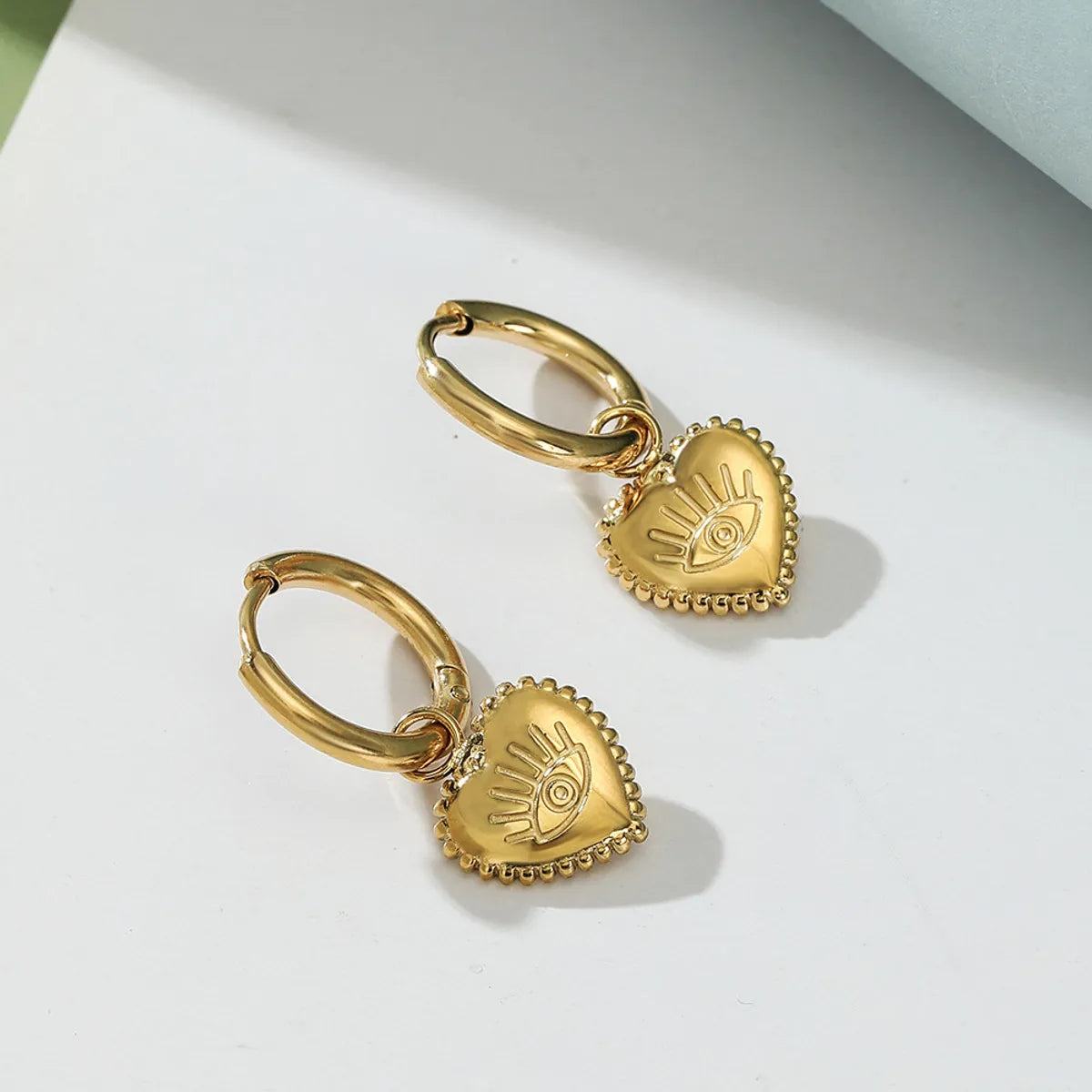 1 Pair Casual Retro Heart Shape Stainless Steel Patchwork Drop Earrings