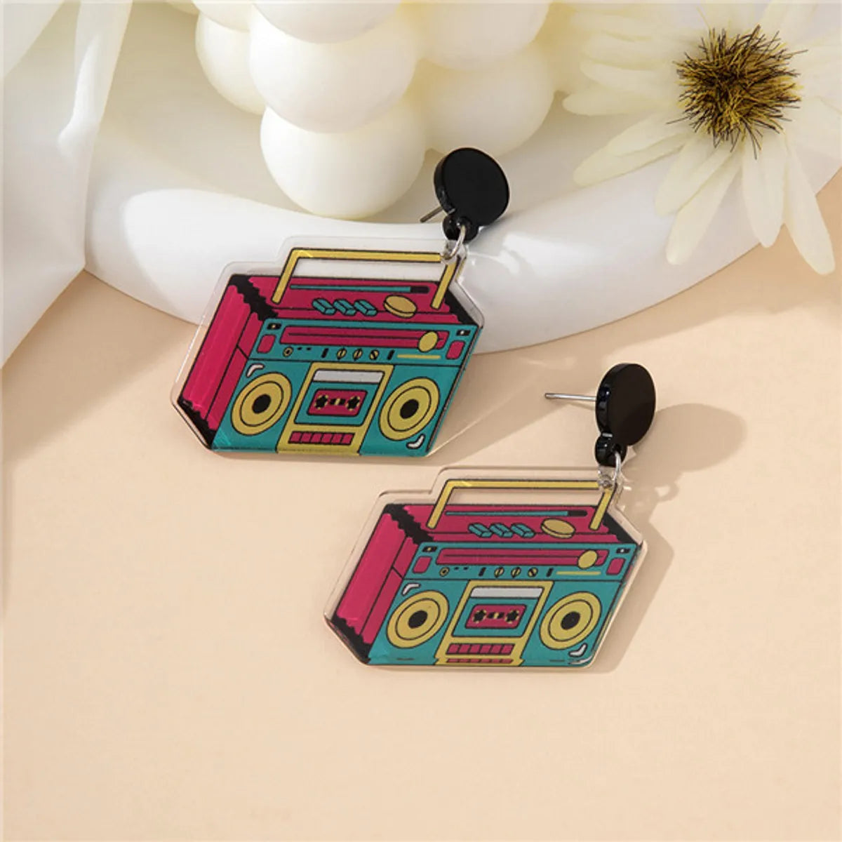 1 Pair Casual Retro Radio Arylic Drop Earrings