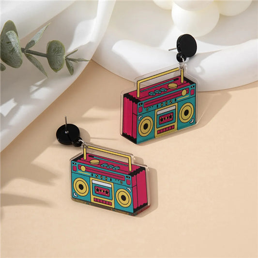 1 Pair Casual Retro Radio Arylic Drop Earrings