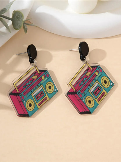 1 Pair Casual Retro Radio Arylic Drop Earrings