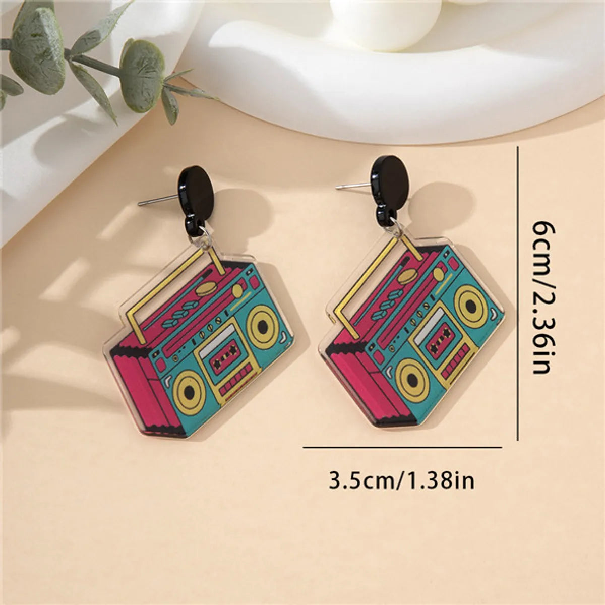 1 Pair Casual Retro Radio Arylic Drop Earrings