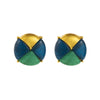 1 Pair Casual Retro Round Square Hollow Out Inlay Carving Resin Zinc Alloy Resin Glass 14K Gold Plated Ear Studs