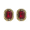 1 Pair Casual Retro Round Square Hollow Out Inlay Carving Resin Zinc Alloy Resin Glass 14K Gold Plated Ear Studs