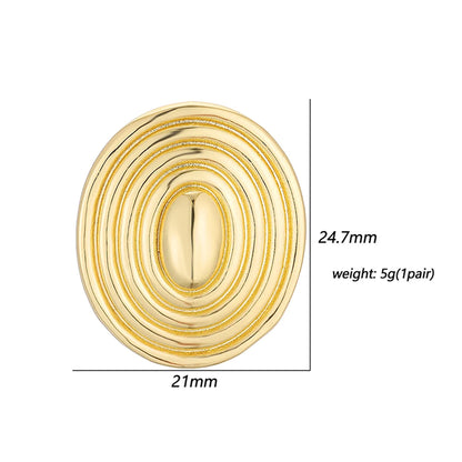 1 Pair Casual Retro Simple Style C Shape Irregular Irregular Plating Inlay Copper Zircon 18k Gold Plated Ear Studs