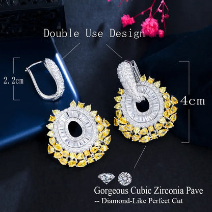 1 Pair Casual Romantic Commute Round Water Droplets Plating Inlay Copper Zircon Rhodium Plated Silver Plated Drop Earrings