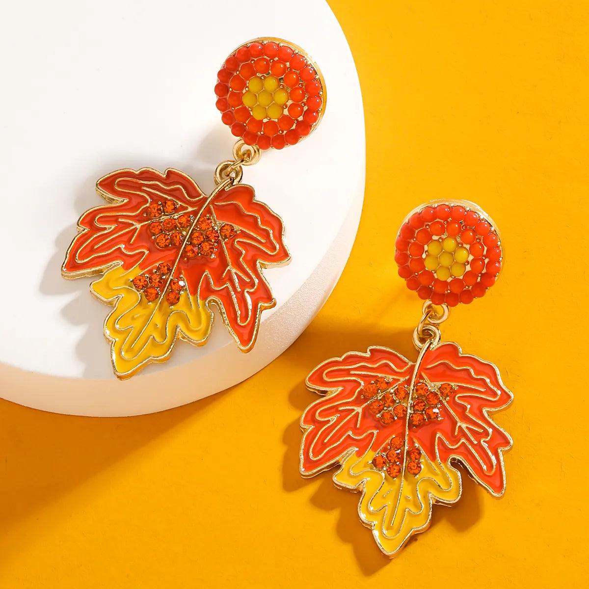 1 Pair Casual Romantic Maple Leaf Alloy Drop Earrings