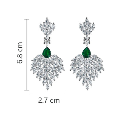 1 Pair Casual Romantic Shiny Geometric Water Droplets Plating Inlay Copper Zircon Rhodium Plated Silver Plated Drop Earrings