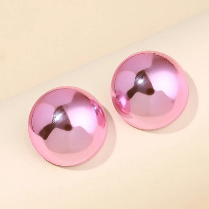 1 Pair Casual Round Arylic Ear Studs