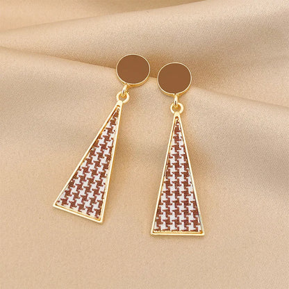 1 Pair Casual Round Flower Rectangle Plating Inlay Alloy Rhinestones Opal Pearl Drop Earrings