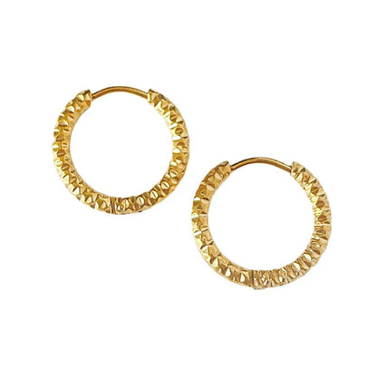 1 Pair Casual Round Plating Titanium Steel 18k Gold Plated Earrings