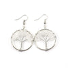 1 Pair Casual Round Tree Beaded Alloy Natural Stone Copper Drop Earrings