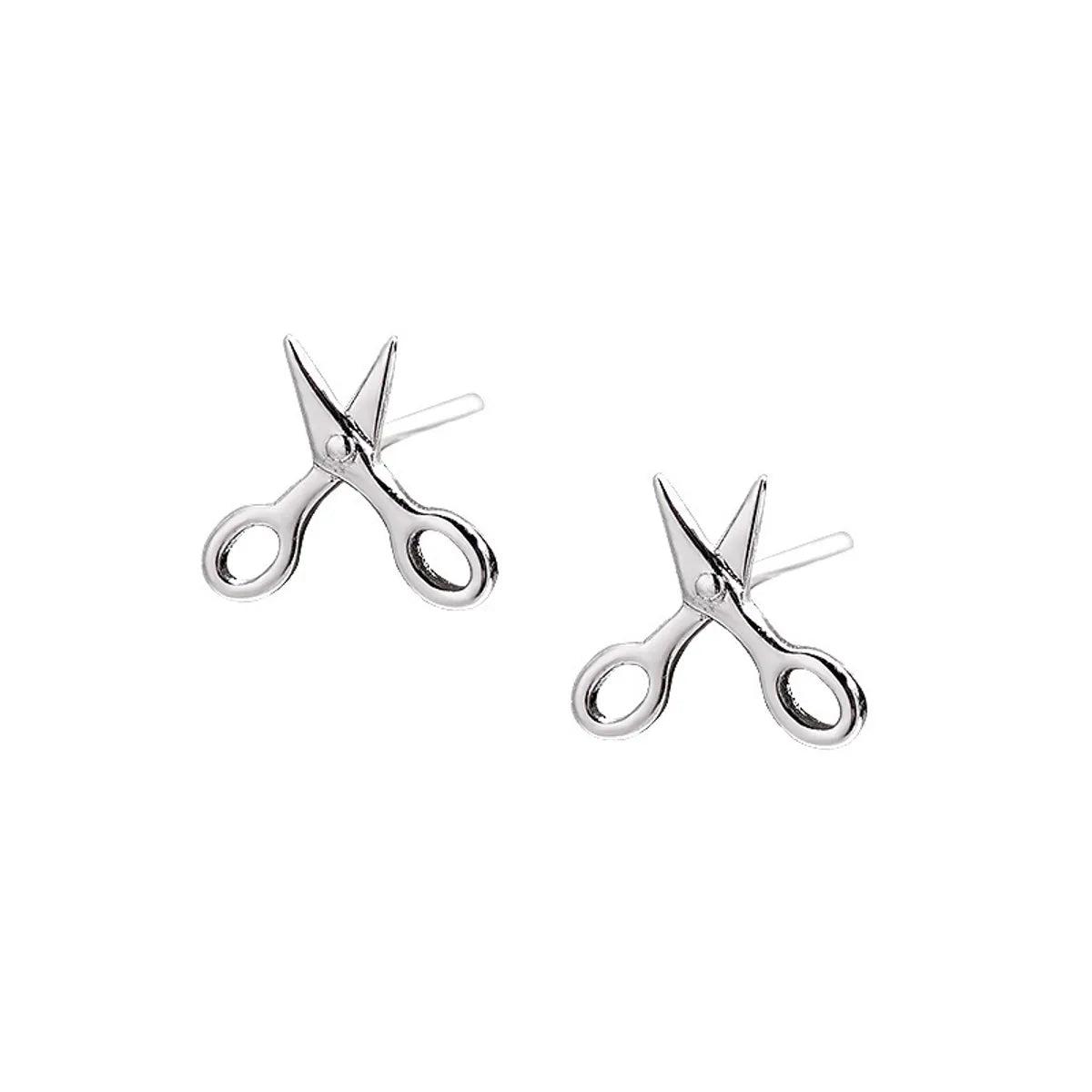 1 Pair Casual Scissors Bow Knot Plating Sterling Silver Ear Studs