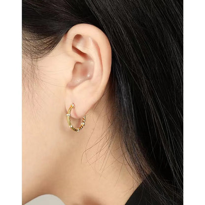 1 Pair Casual Shiny Round Plating Inlay Sterling Silver Zircon 18k Gold Plated Rhodium Plated Ear Studs