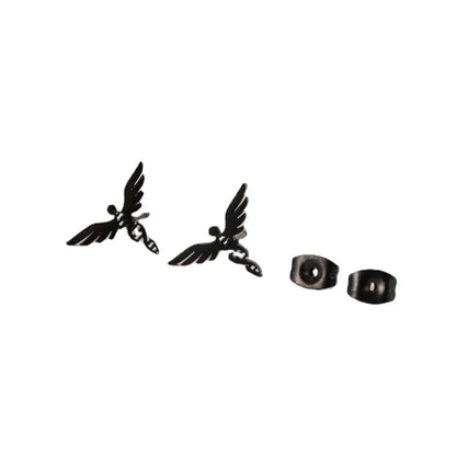 1 Pair Casual Simple Style Angel Plating Hollow Out Stainless Steel Ear Studs