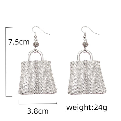 1 Pair Casual Simple Style Bag Alloy Drop Earrings