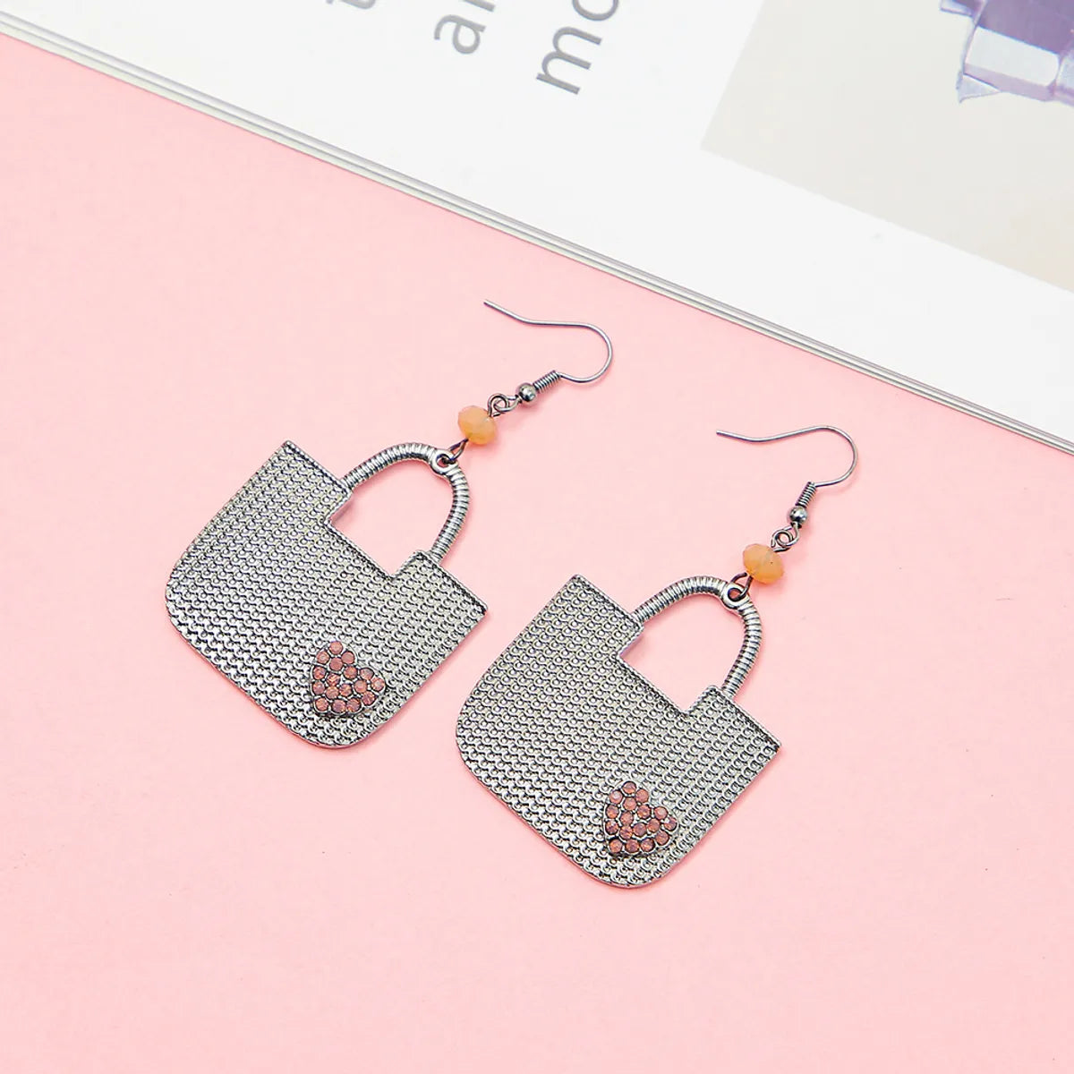 1 Pair Casual Simple Style Bag Plating Alloy Drop Earrings