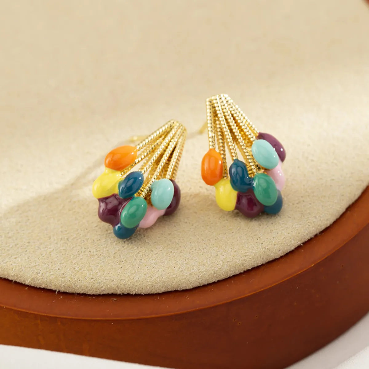 1 Pair Casual Simple Style Balloon Enamel Alloy Ear Cuffs Ear Studs