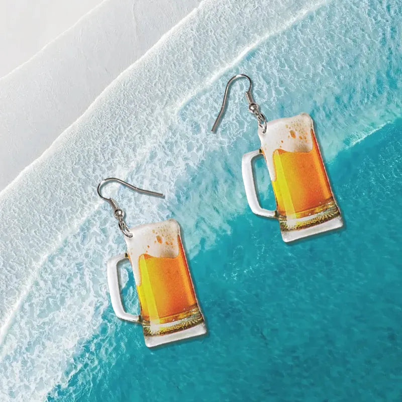 1 Pair Casual Simple Style Beer Steins Arylic Drop Earrings