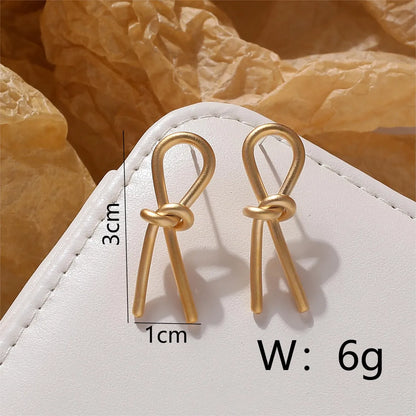 1 Pair Casual Simple Style Bow Knot Copper 18K Gold Plated Ear Studs