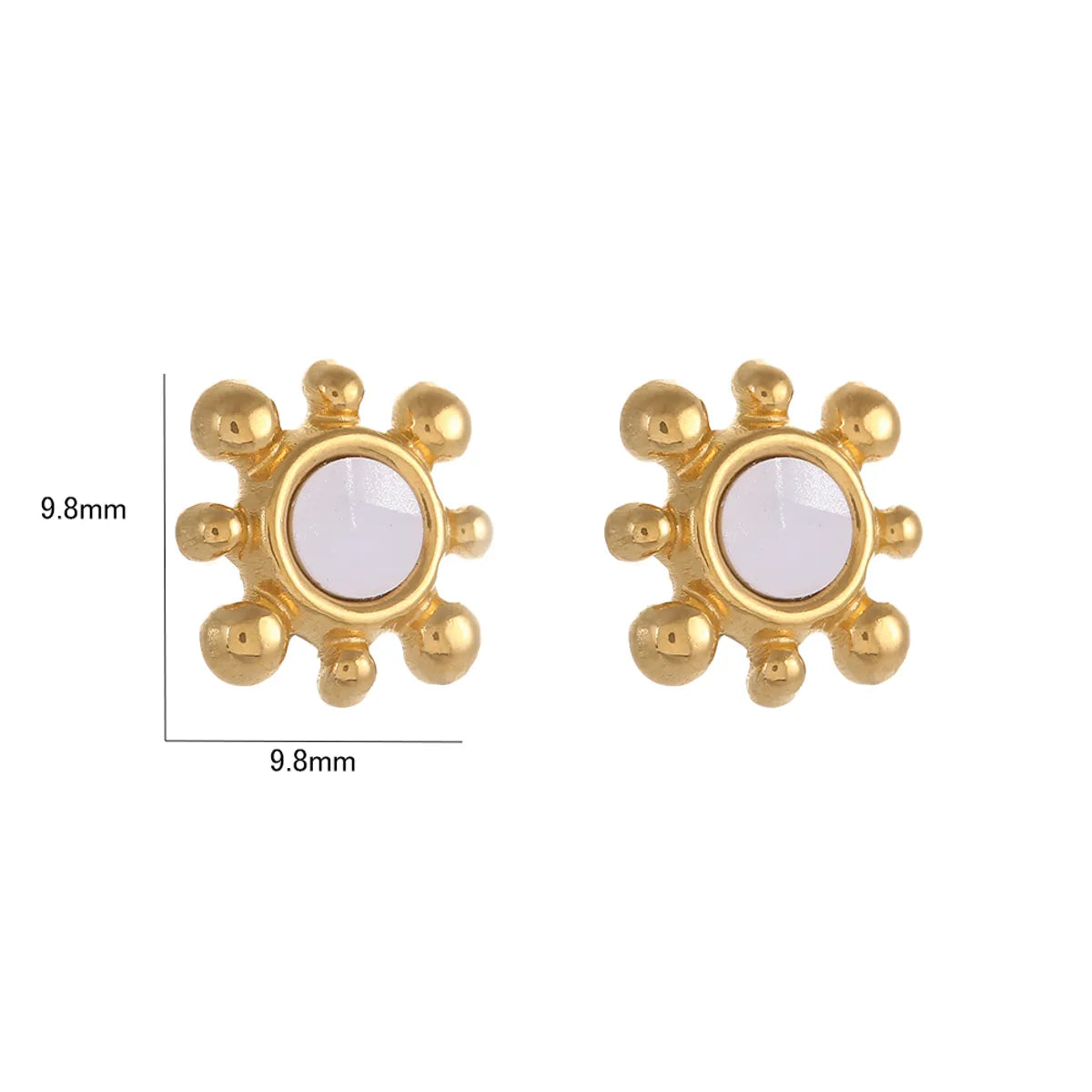 1 Pair Casual Simple Style Butterfly Stainless Steel Shell 18K Gold Plated Ear Studs