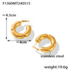 1 Pair Casual Simple Style C Shape Layered Patchwork Plating 304 Stainless Steel 18K Gold Plated Hoop Earrings