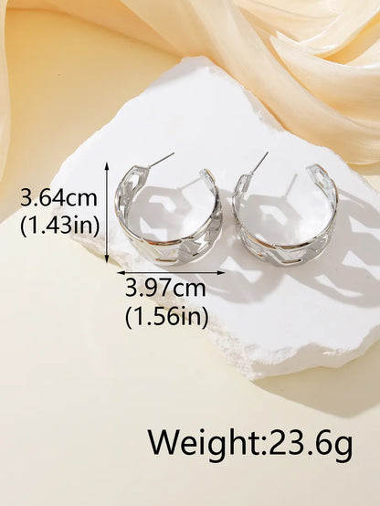 1 Pair Casual Simple Style C Shape Plating Iron 14k Gold Plated White Gold Plated Ear Studs