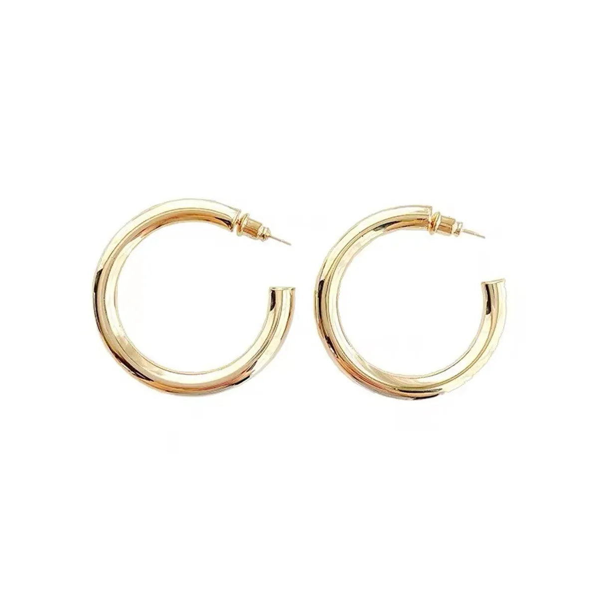 1 Pair Casual Simple Style C Shape Titanium Steel Ear Studs