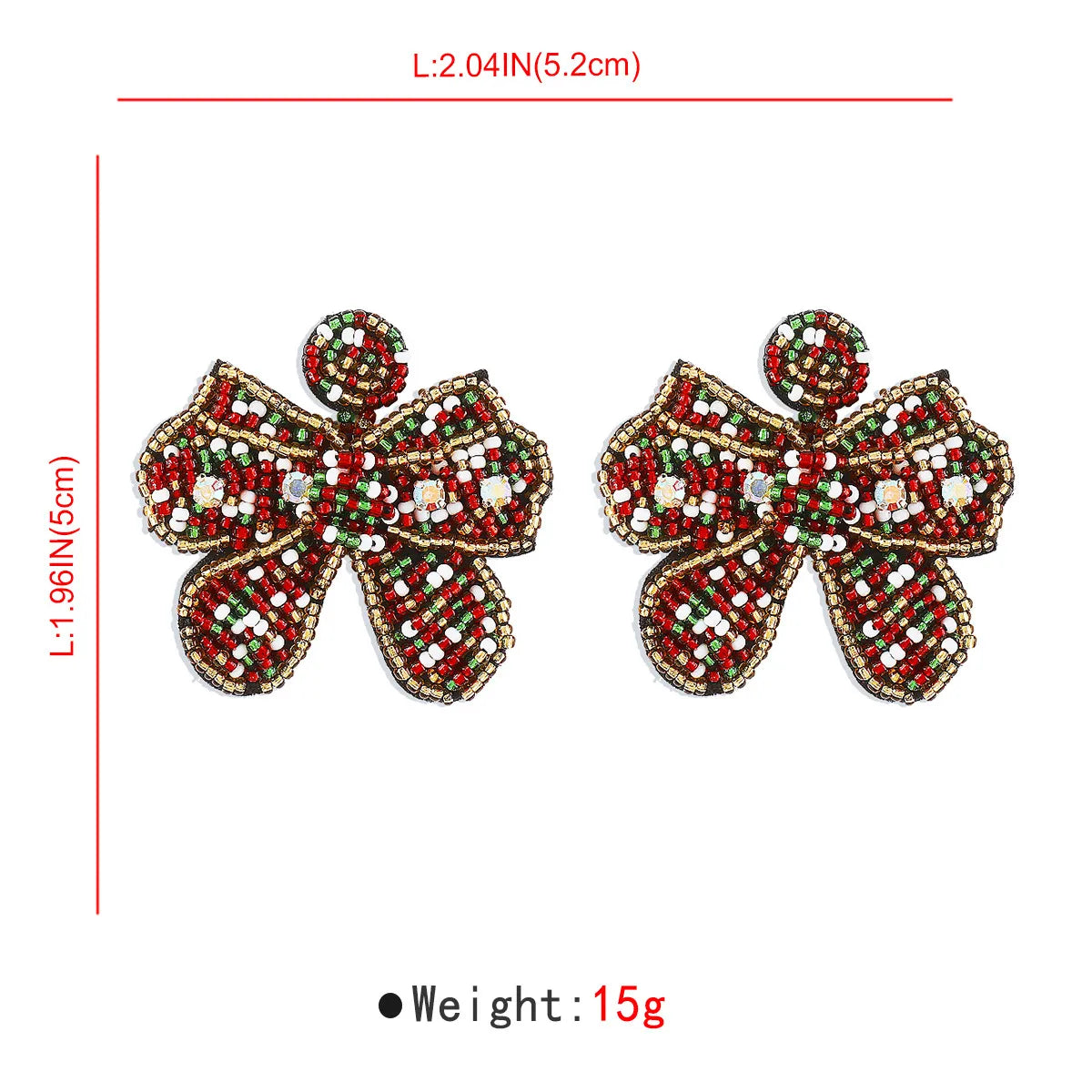 1 Pair Casual Simple Style Christmas Hat Christmas Tree Gingerbread Arylic Pu Leather Seed Bead Drop Earrings