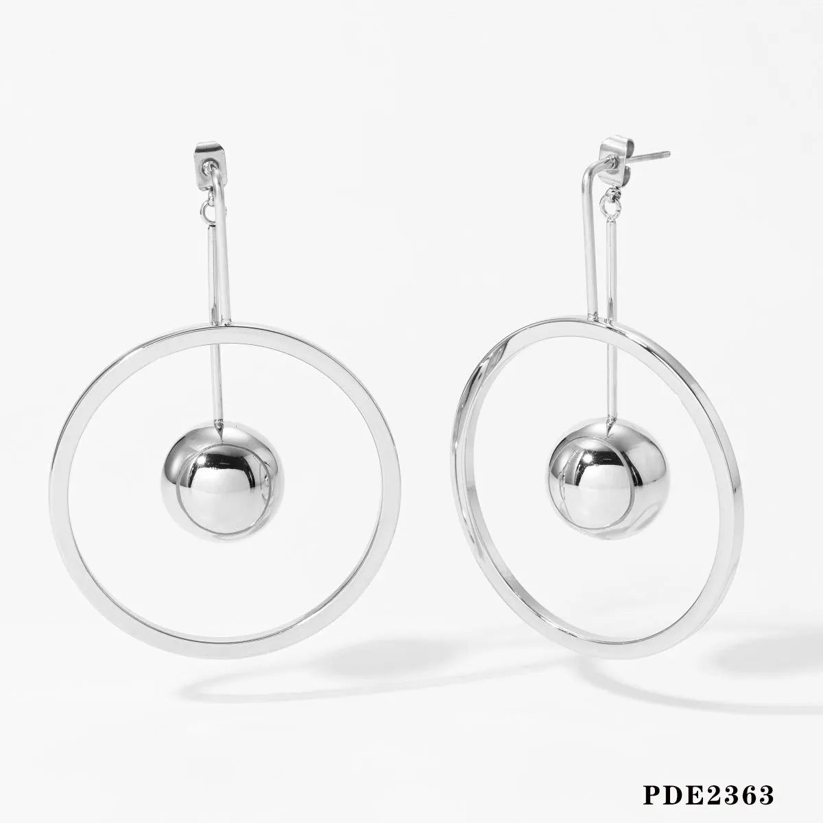 1 Pair Casual Simple Style Circle 304 Stainless Steel 16K Gold Plated White Gold Plated Gold Plated Drop Earrings