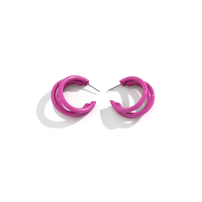 1 Pair Casual Simple Style Classic Style C Shape Iron K Gold Plated Ear Studs