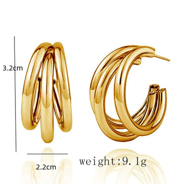 1 Pair Casual Simple Style Classic Style C Shape Iron K Gold Plated Ear Studs