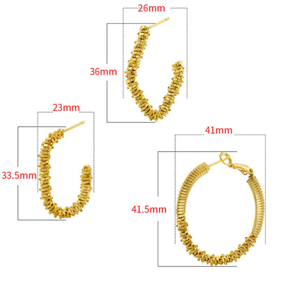 1 Pair Casual Simple Style Classic Style Circle Plating Copper 18k Gold Plated Hoop Earrings