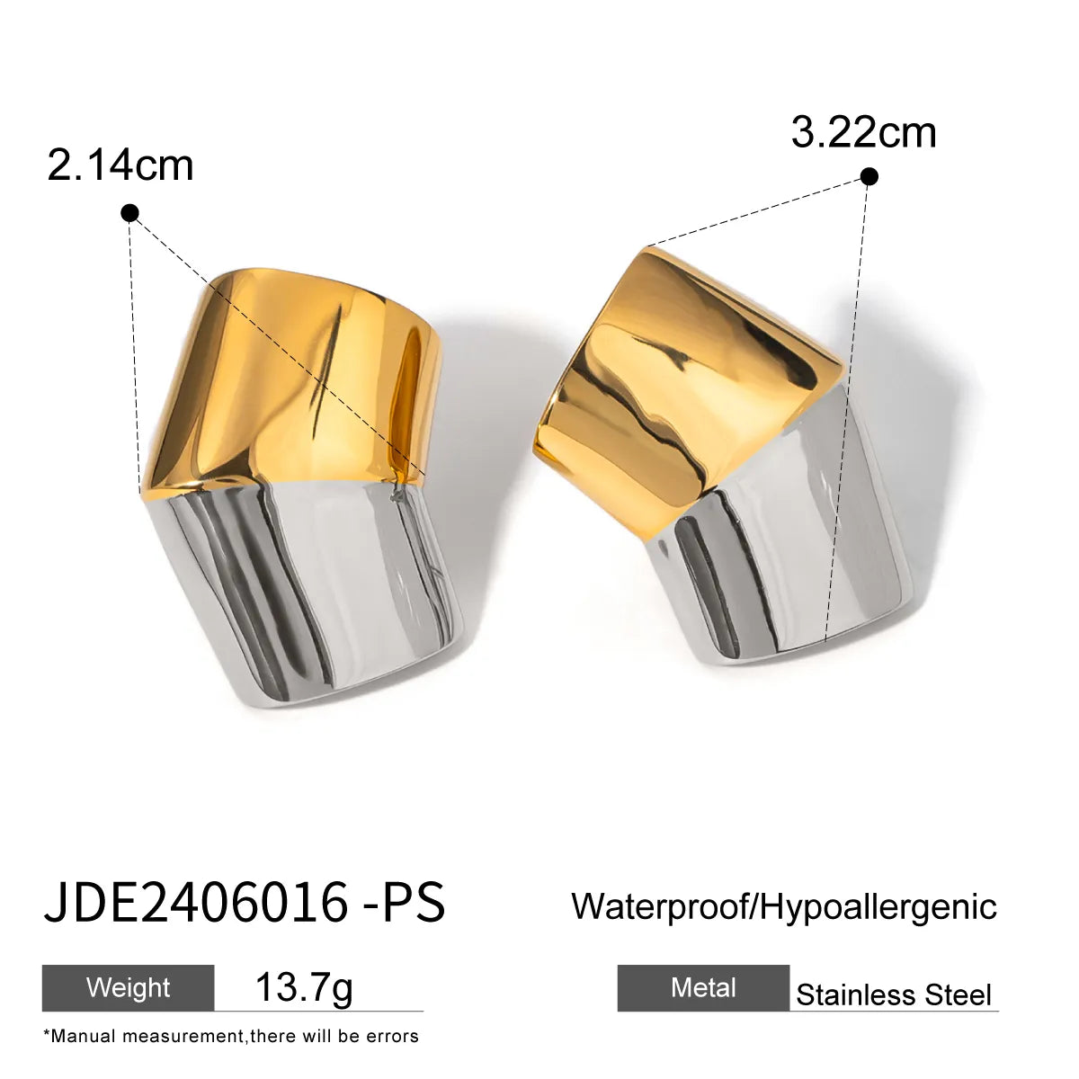 1 Pair Casual Simple Style Classic Style Color Block 304 Stainless Steel Ear Studs