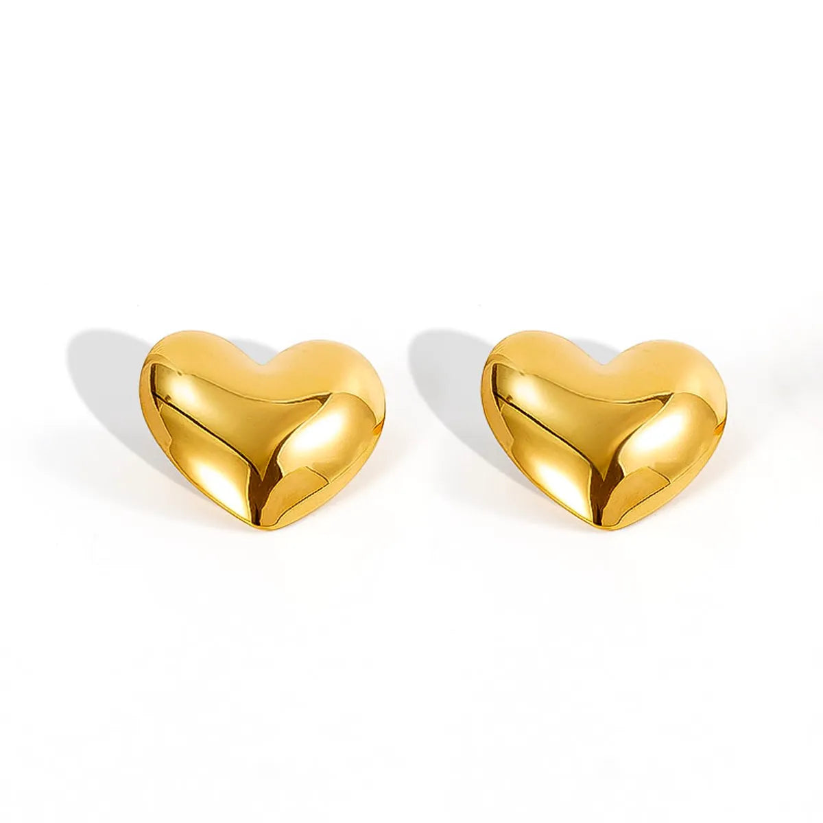 1 Pair Casual Simple Style Classic Style Geometric Scallop Heart Shape 304 Stainless Steel 18K Gold Plated Ear Studs