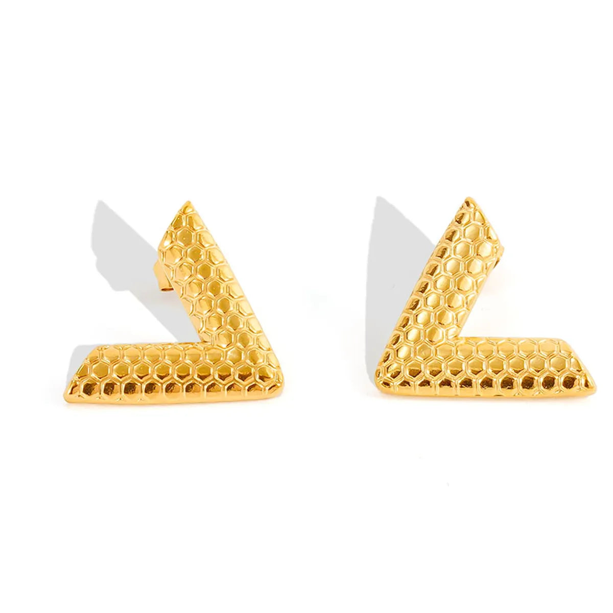 1 Pair Casual Simple Style Classic Style Geometric Scallop Heart Shape 304 Stainless Steel 18K Gold Plated Ear Studs