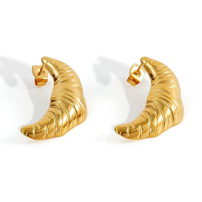 1 Pair Casual Simple Style Classic Style Geometric Scallop Heart Shape 304 Stainless Steel 18K Gold Plated Ear Studs